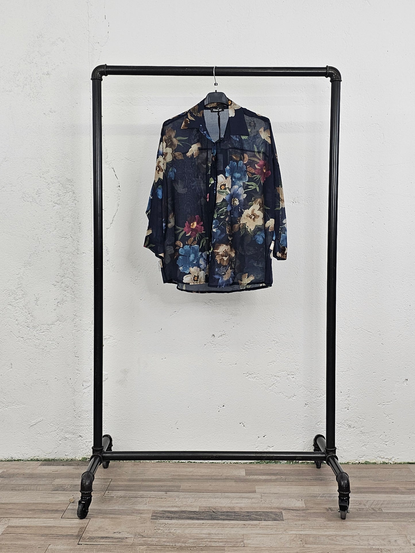CAMICIA SETA BLU