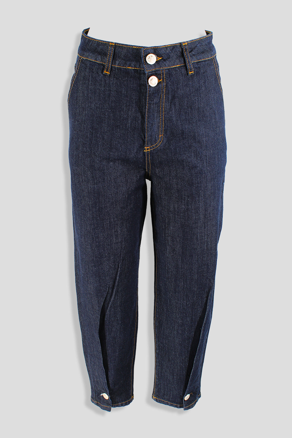 JEANS VITA ALTA- Bottone Caviglia