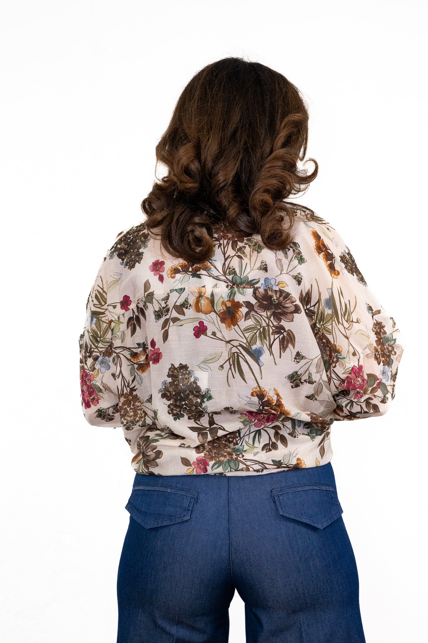 Camicia cotone /seta fant fiori