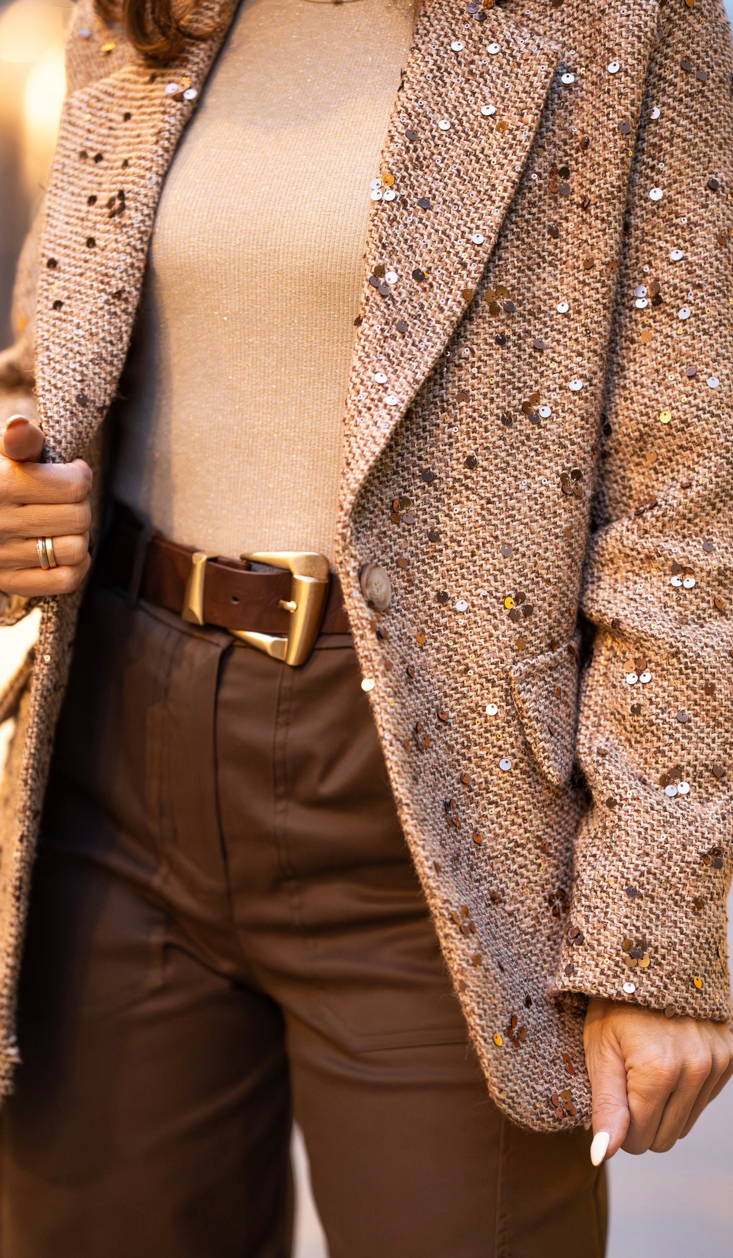 Giacca paillettes oro