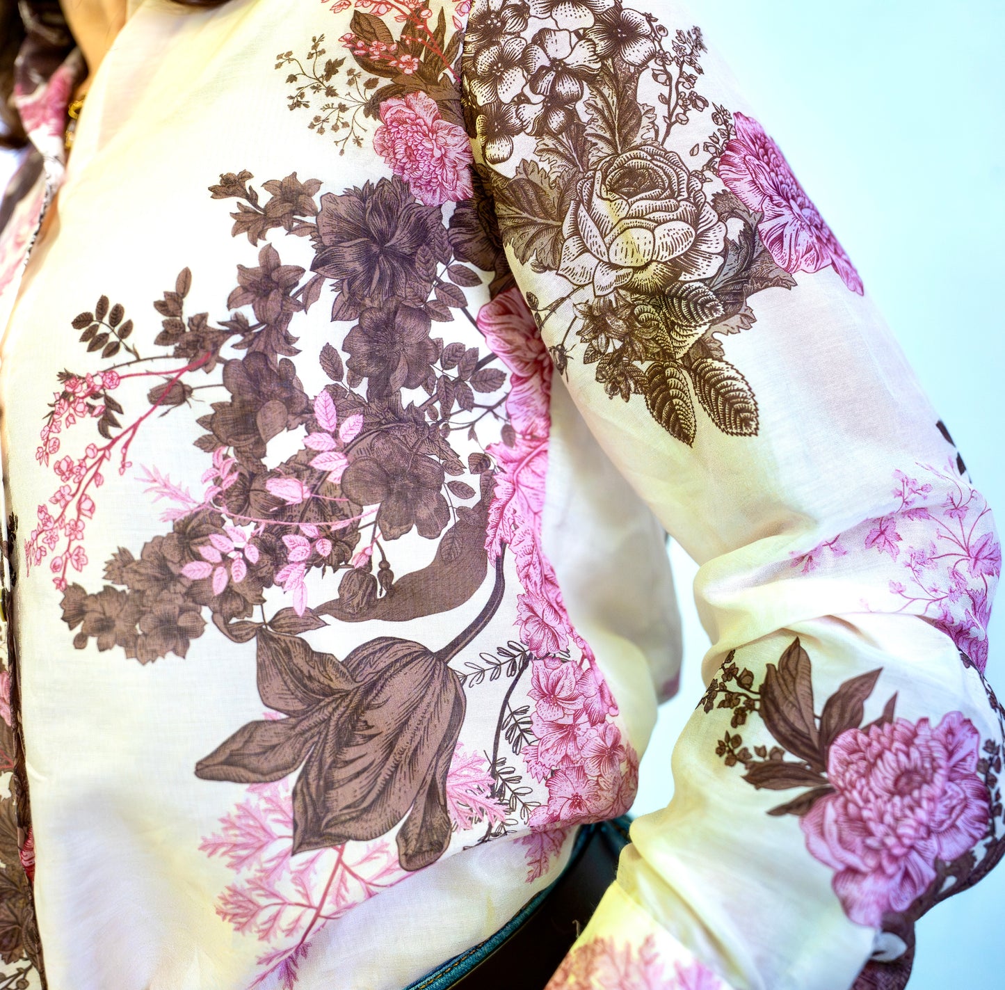 Camicia mussola di cotone /seta fant fuxia