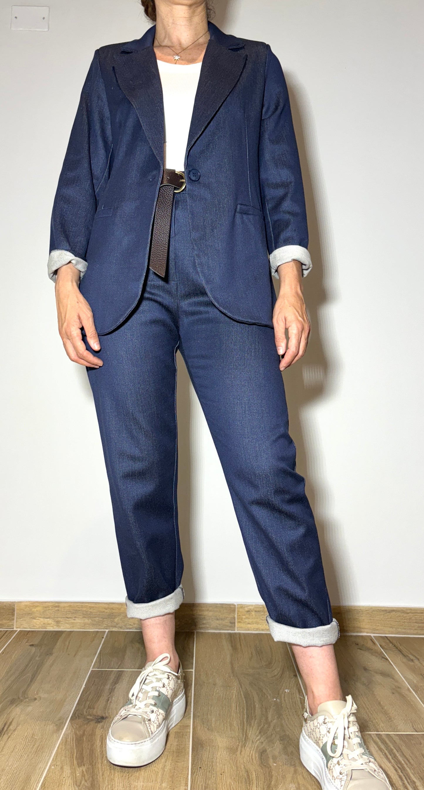 Giacca spallina in jeans