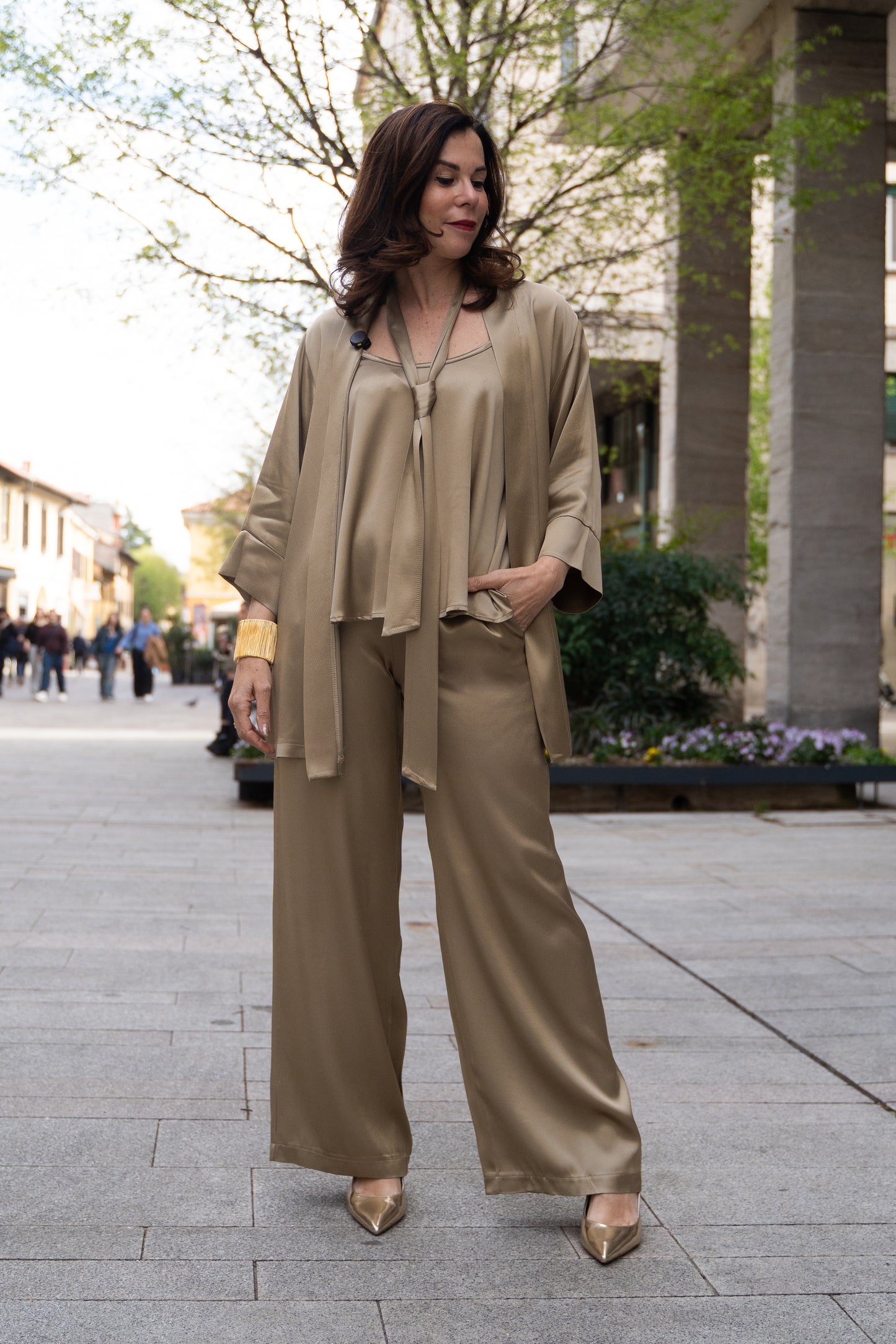 Kimono raso di viscosa d’orato