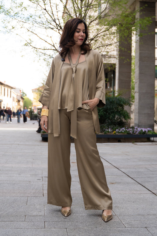 Kimono raso di viscosa d’orato