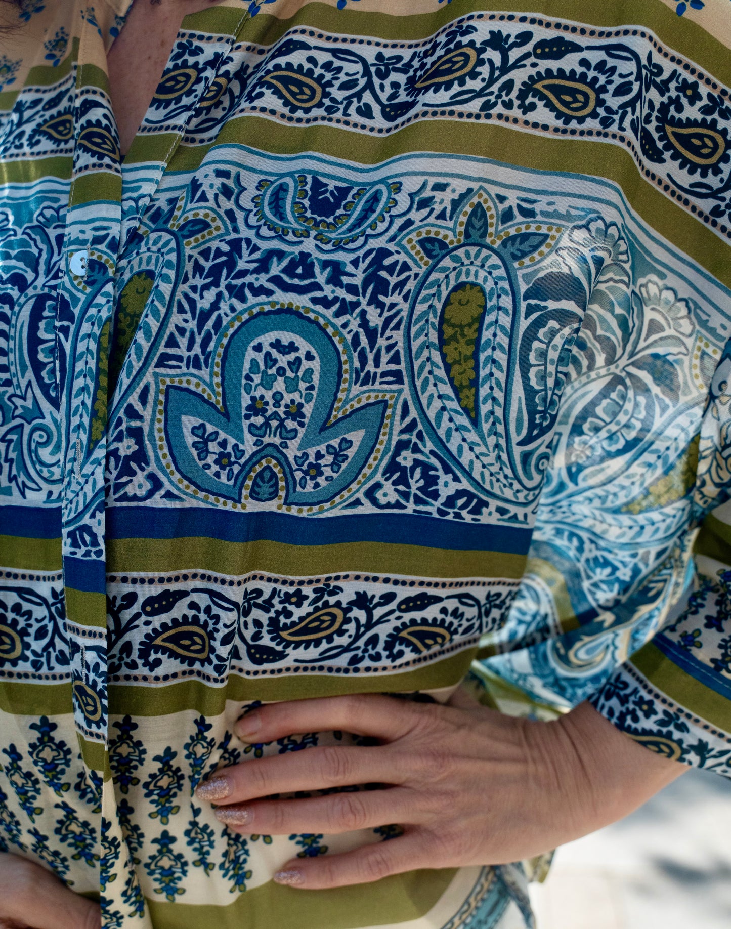 Camicia cotone /seta fant blue
