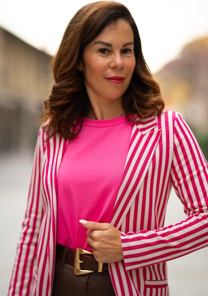 Blazer jacquard riga fuxia