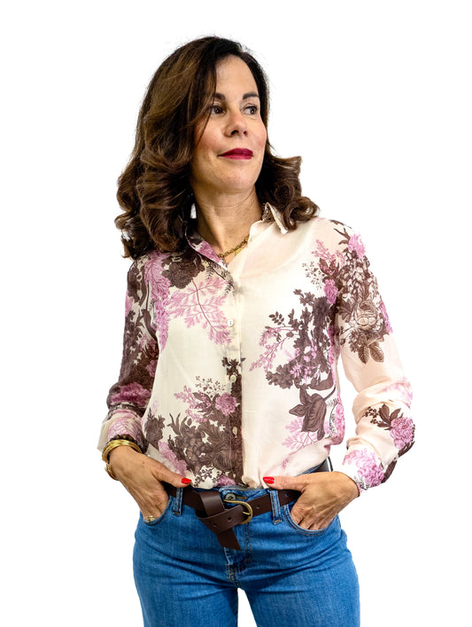 Camicia mussola di cotone /seta fant fuxia