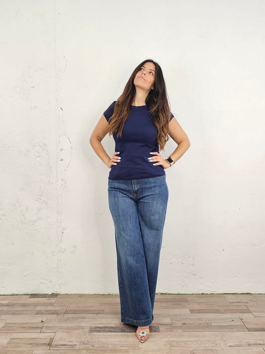 TSHIRT COTONE BLU