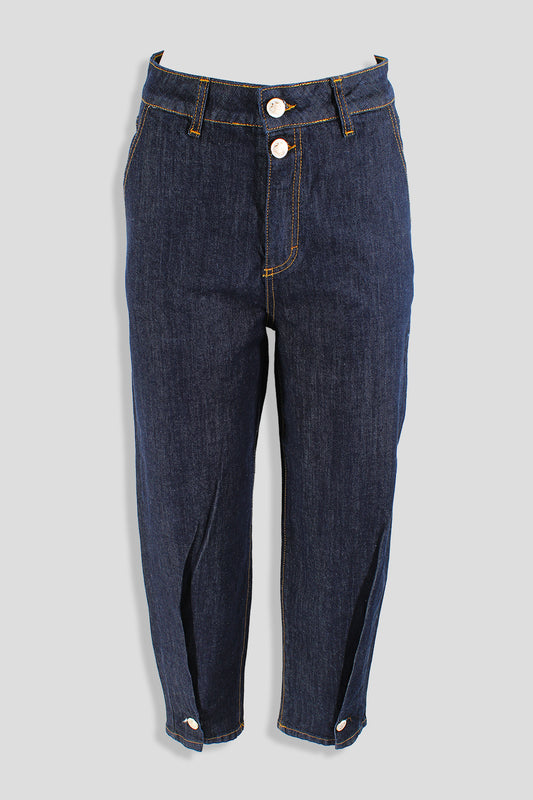 JEANS VITA ALTA- Bottone Caviglia