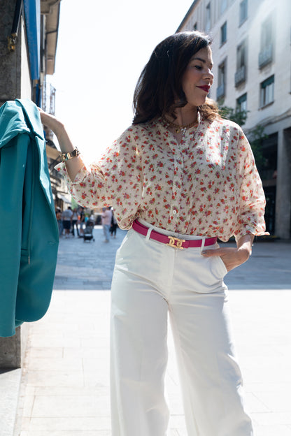 Camicia fiorellino cotone /seta