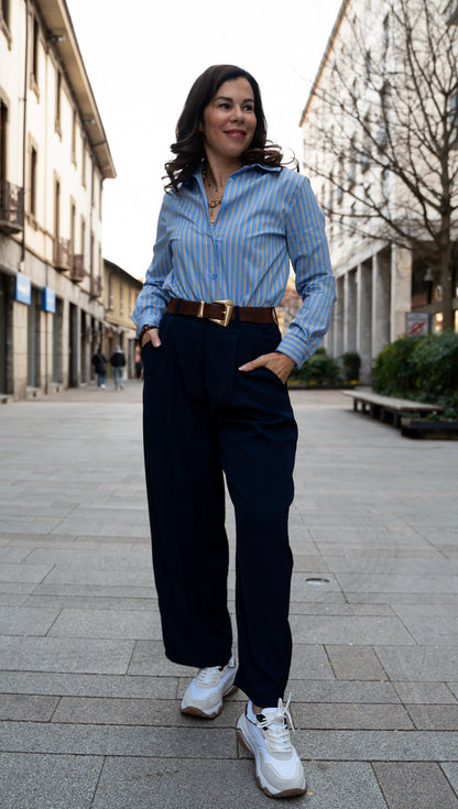 Camicia riga gialla