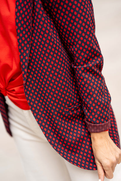 Blazer pois blu/rosso