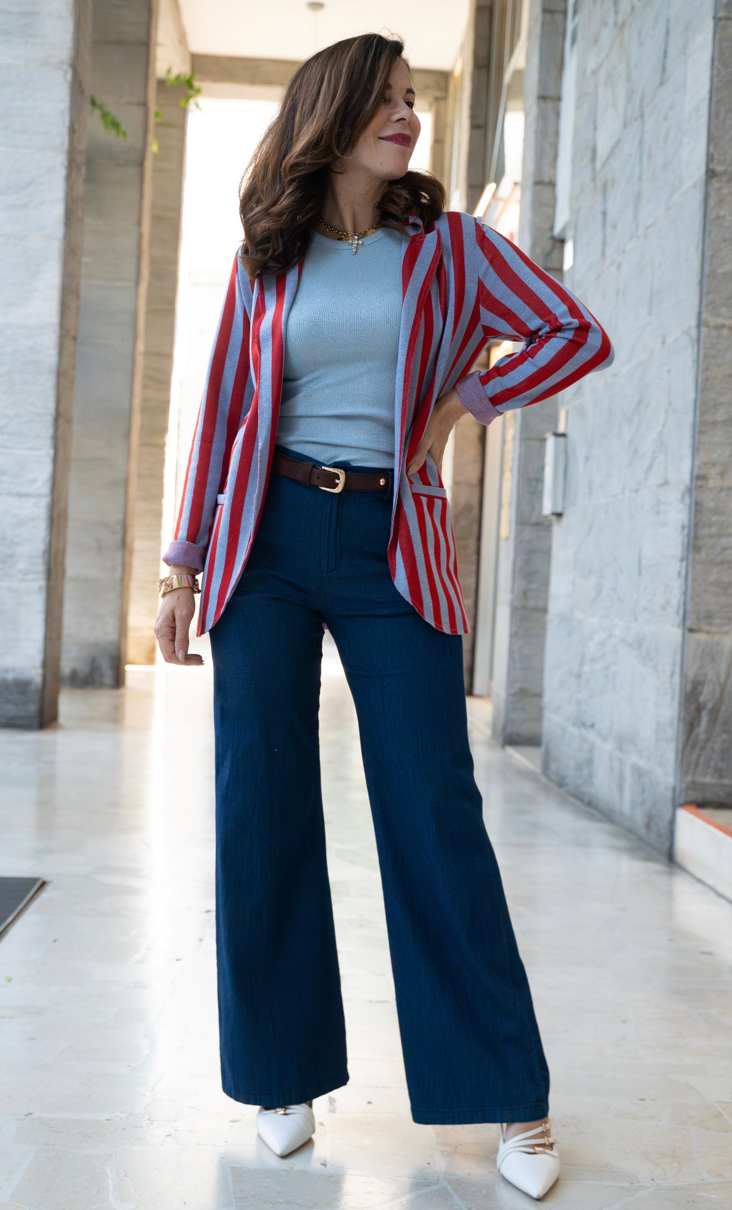 Blazer riga lurex taglio laser