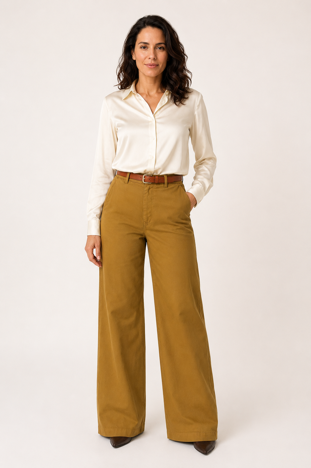 Pantalone palazzo olio