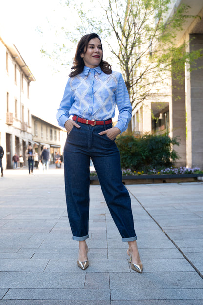 Camicia inserto pizzo