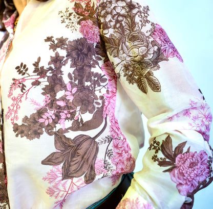 Camicia mussola di cotone /seta fant fuxia