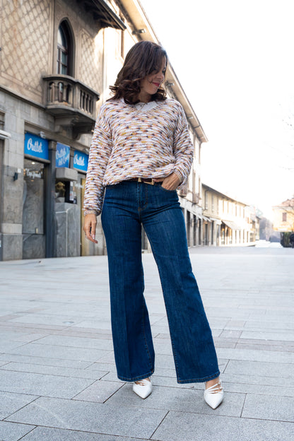 Maglione binario scollo a V
