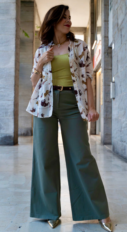 Pantalone palazzo verde