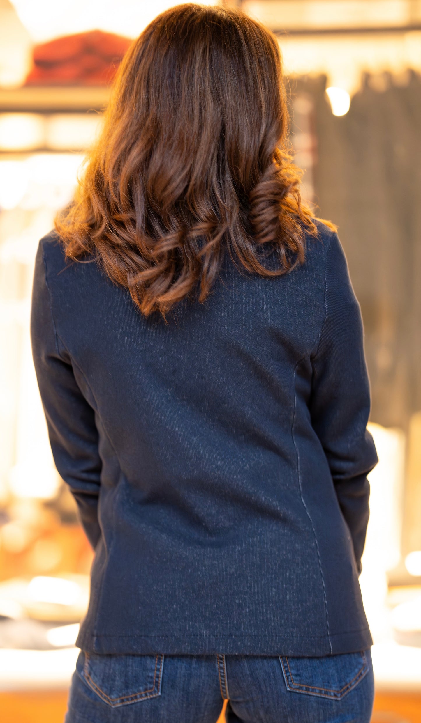Giacca cotone blue/panna