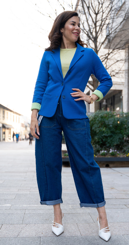 Giacca cotone blue/kiwi