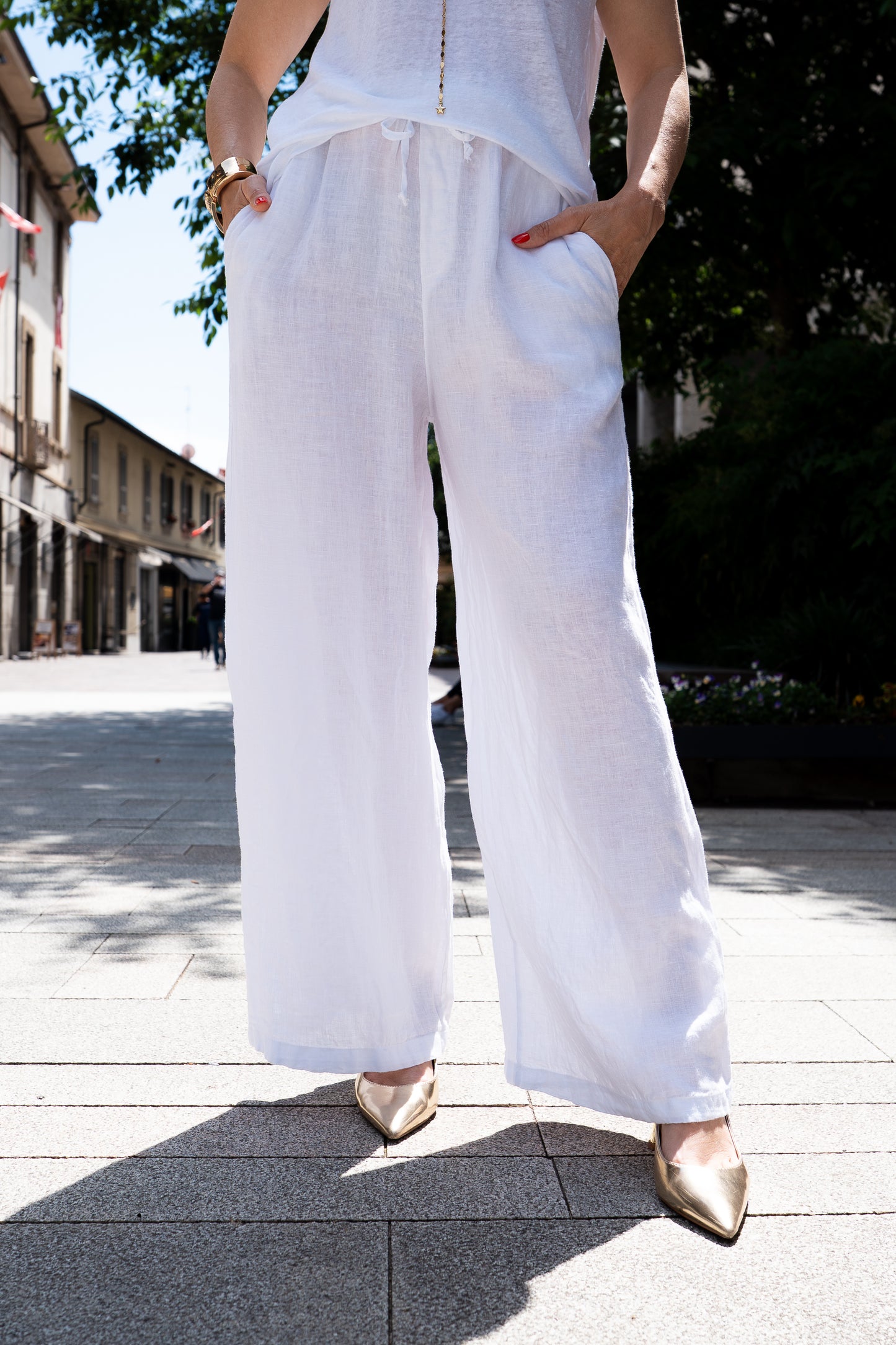 Pantalone 100% lino