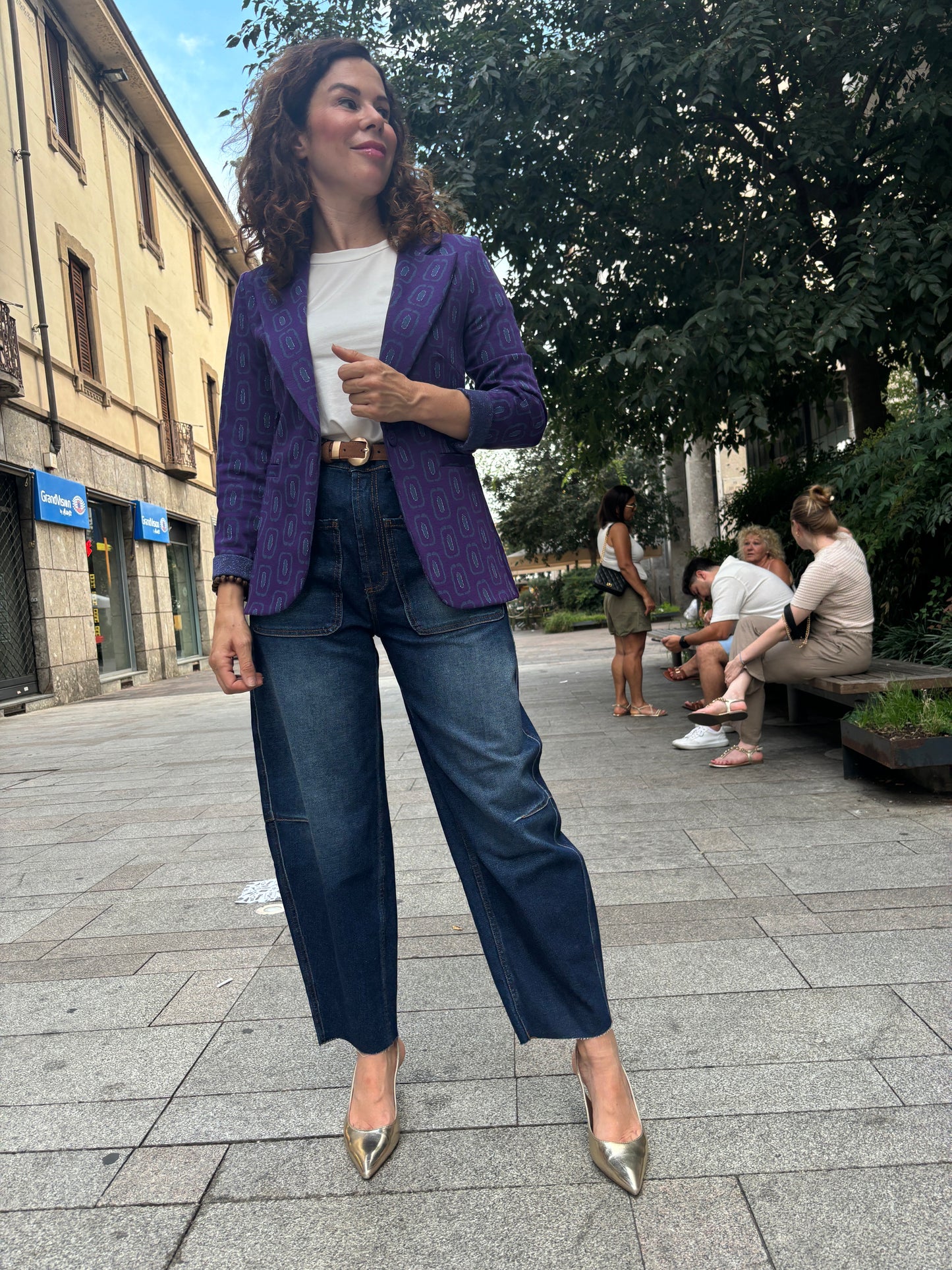 Giacca mia fantasia viola