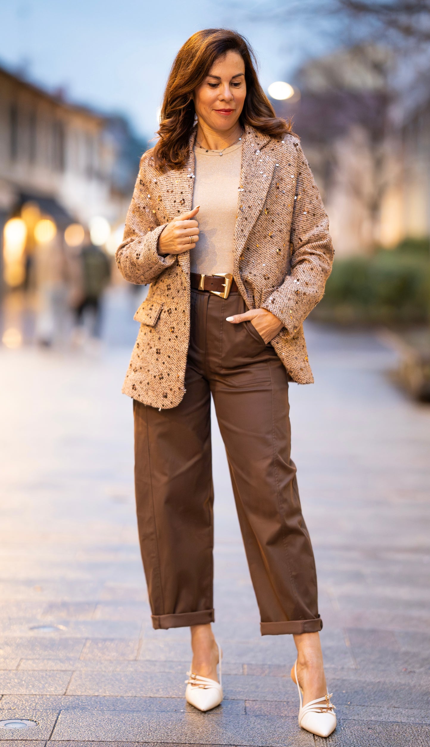 Giacca paillettes oro