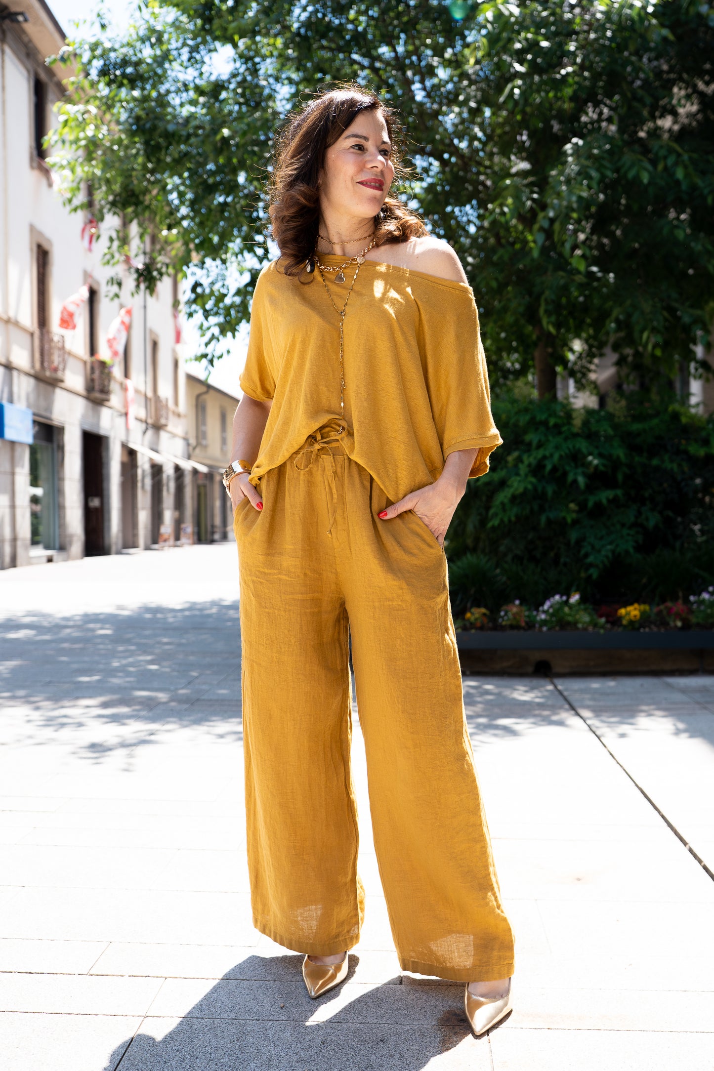 Pantalone 100% lino
