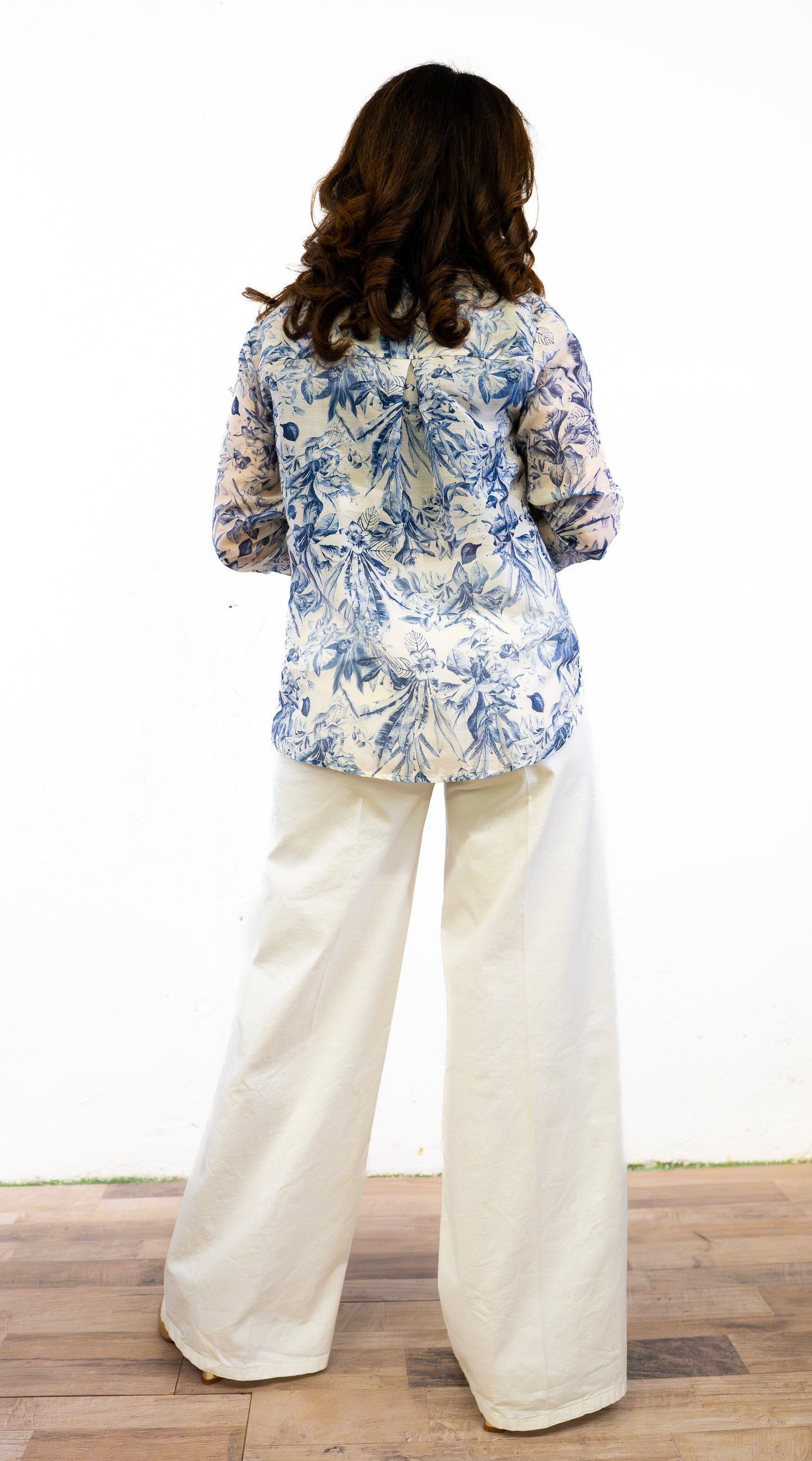Camicia fant blue cotone/seta