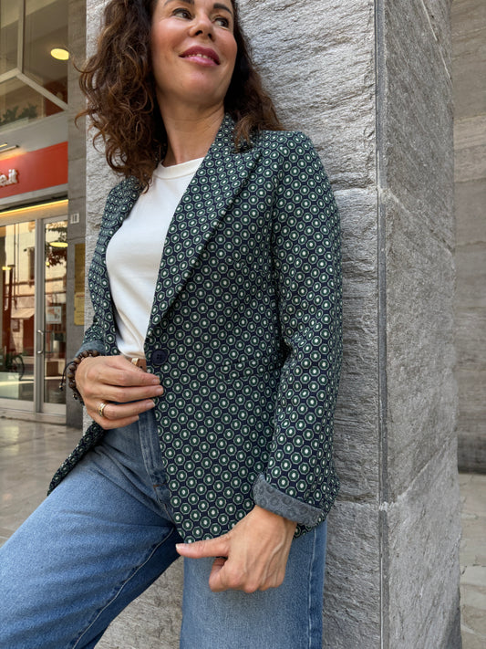 Giacca mia fantasia verde/blue