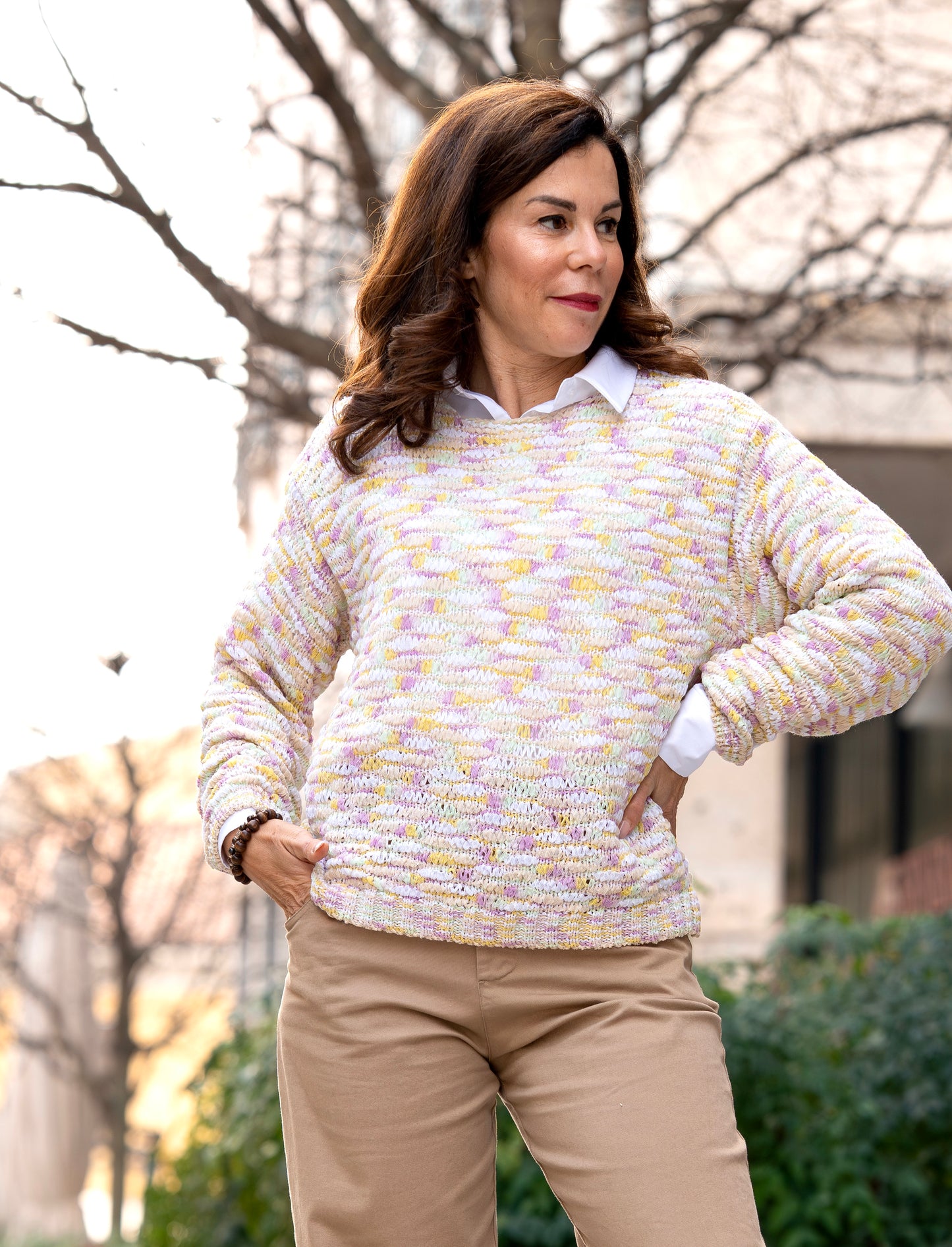 Maglione binario a girocollo