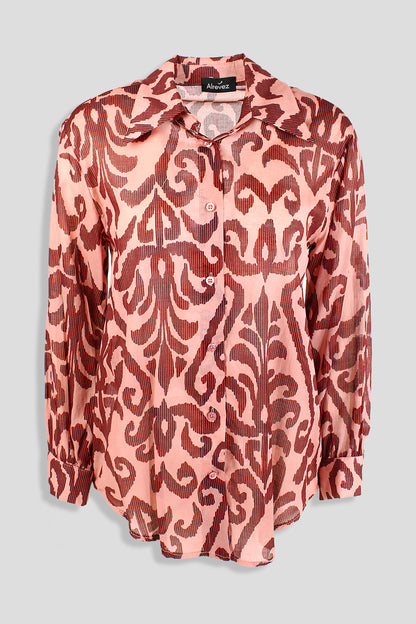 CAMICIA FANTASIA ROSA/MORO