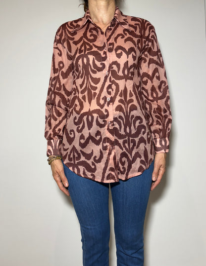 CAMICIA FANTASIA ROSA/MORO