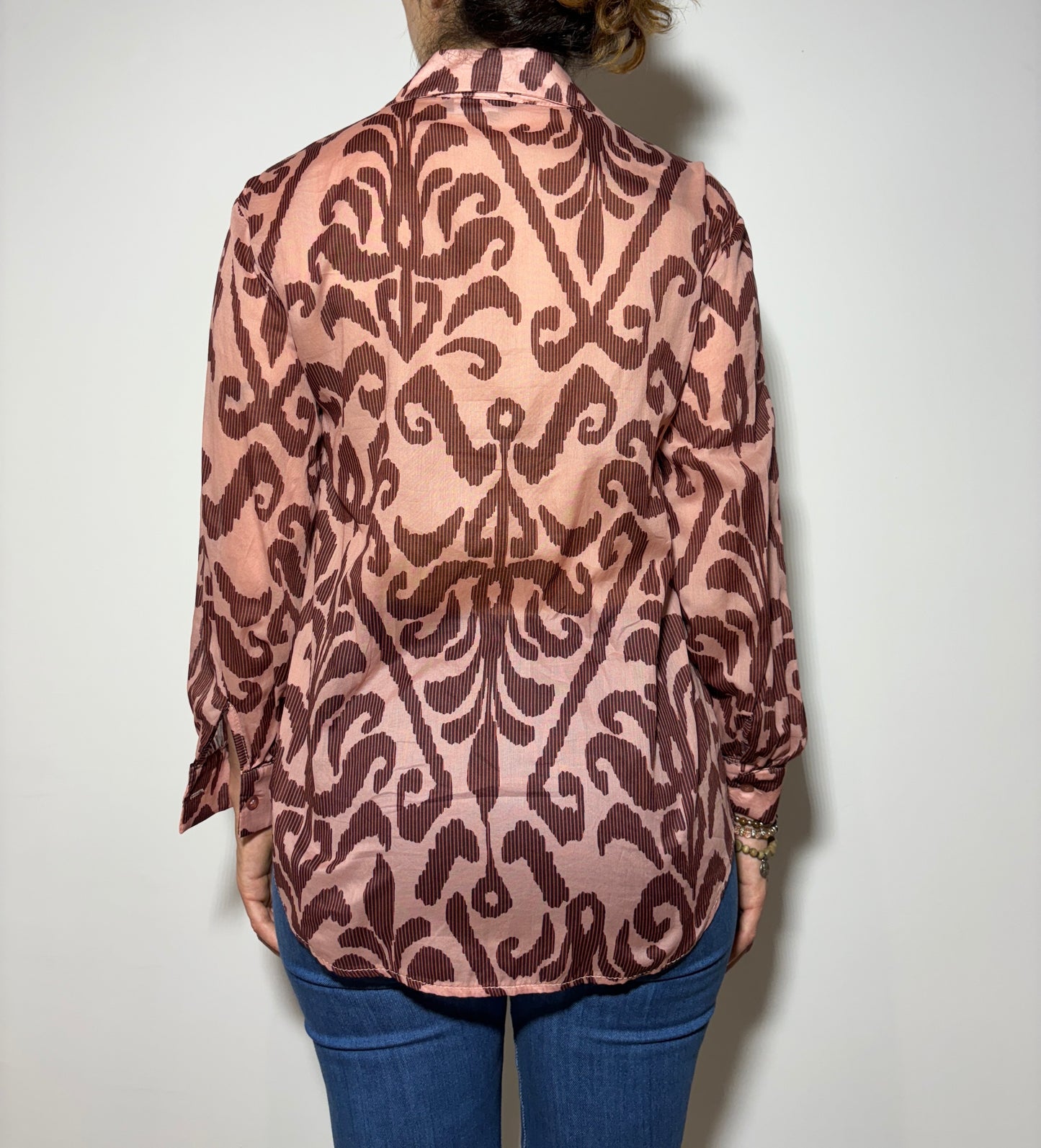 CAMICIA FANTASIA ROSA/MORO